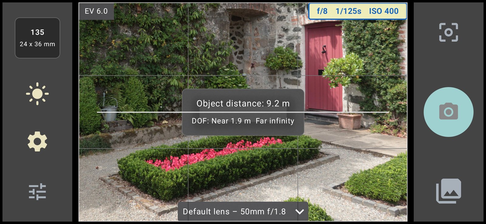FinderView distance estimation tool screen.