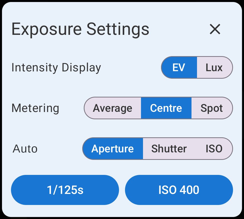 FinderView exposure calibration screen.